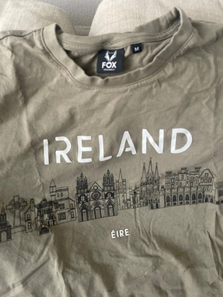 Fox Originals Ireland Graphic T-Shirt Olive Green Crewneck Short Sleeve M 8 10 — image 2 of 8